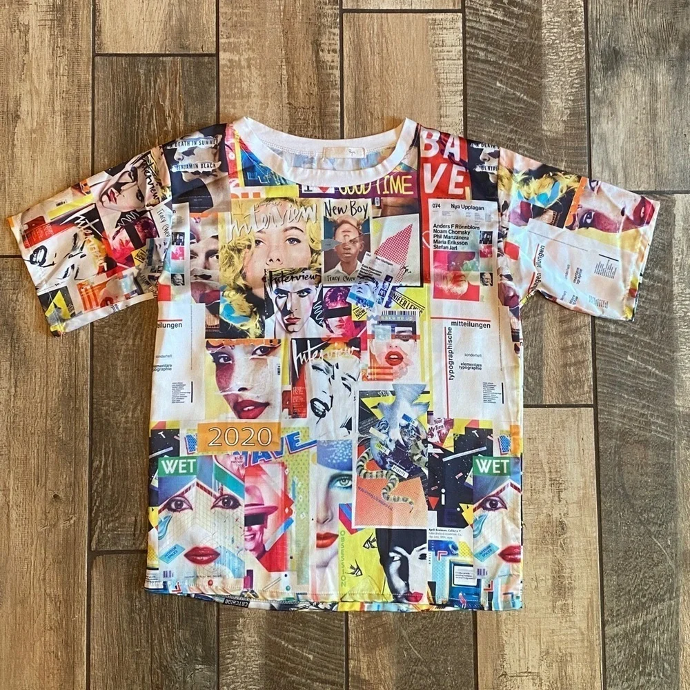 Ryu Colorful Pop Art Graphic Print T-Shirt